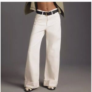 AGOLDE Wide Leg High Rise Dame Cuffed Crean Women’s Jeans